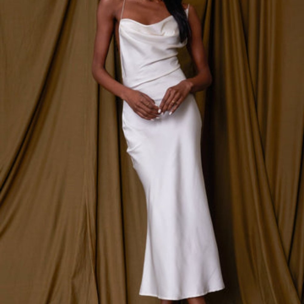 12th Tribe SAN MARINO IVORY MIDI DRESS